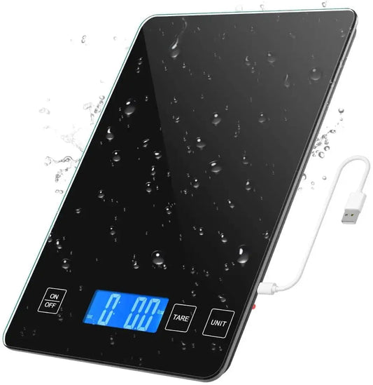Balance de cuisine numérique 3g-10kg, plate-forme en verre trempé étanche | Précisia