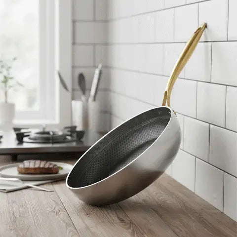 Poêle inox en action démonstration cuisson - Cuisinezchezvous.com
