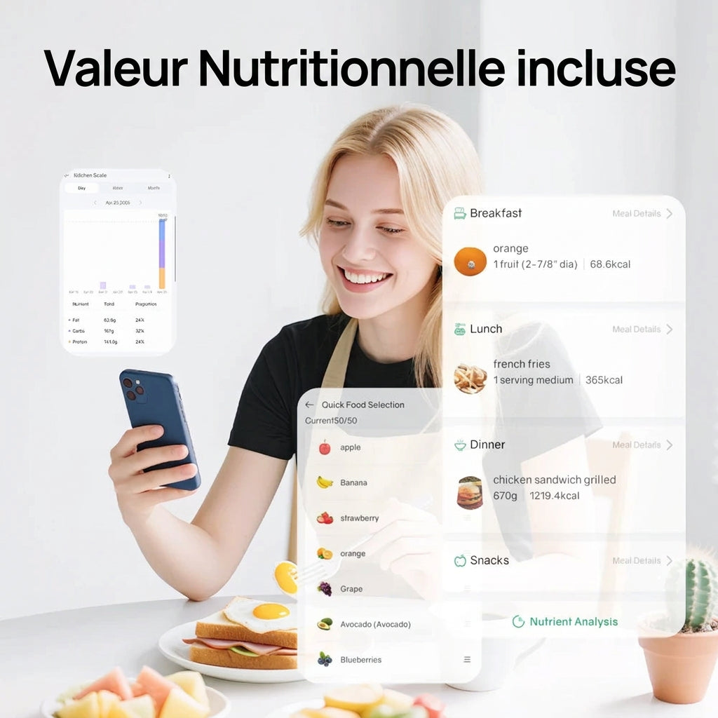Balance intelligente avec les valeurs nutritionnelle incluses