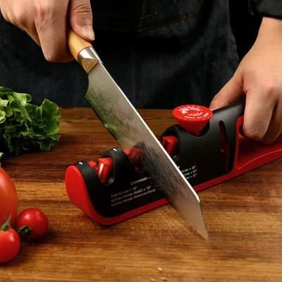 Base de sécurité antidérapante et poignée ergonomique de l'aiguiseur de couteaux - Cuisinezchezvous.com