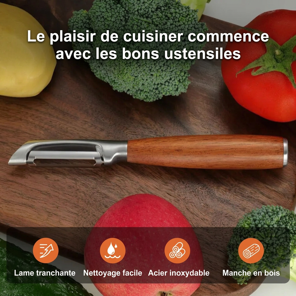 Eplucheur e cuisine avec un mnch ergonomique