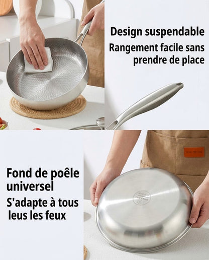 Nettoyage facile sous l'eau d'une poêle antiadhésive sans résidus.