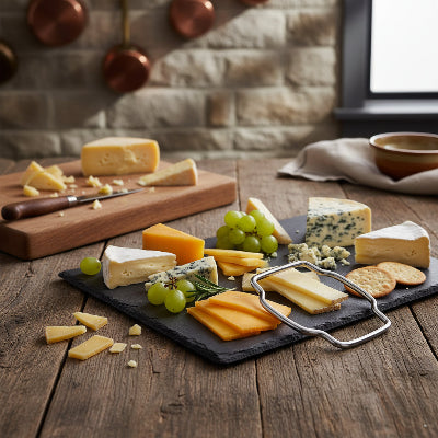 Détail de la lame en acier inoxydable du coupe-fromage EasyCut. - Cuisinezchezvous.com