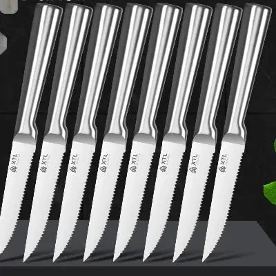 Couteau à Viande Premium Acier Inox lame dentelée set huit pièces-Cuisinezchezvous.com