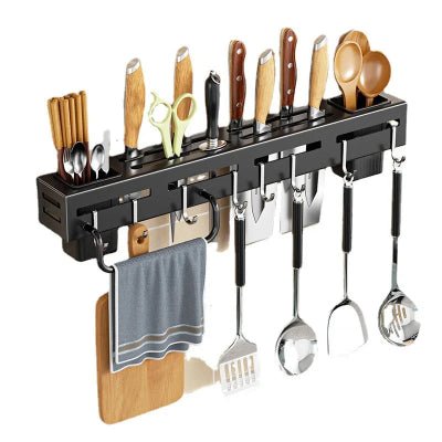 Porte couteau mural noir en acier inoxydable  ideal - Cuisinezchezvous.com