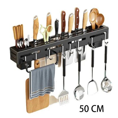 Porte couteau mural  noir de 50 cm pour grande cuisine - Cuisinezchezvous.com