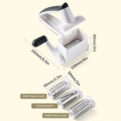 Râpe à Fromage Rotative à Manivelle 3 en 1 – EasyCut™ - Cuisinezchezvous.com