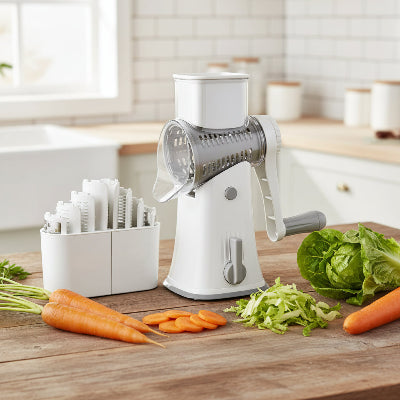 Râpe légumes 5-en-1 multifonction EasyCut™ blanche - Cuisinezchezvous.com