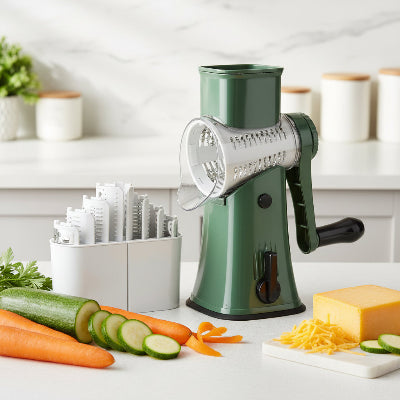 Râpe légumes 5-en-1 multifonction EasyCut™ verte - Cuisinezchezvous.com