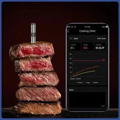 Thermomètre de cuisson Bluetooth sans fil affichage digital - Cuisinezchezvous.com